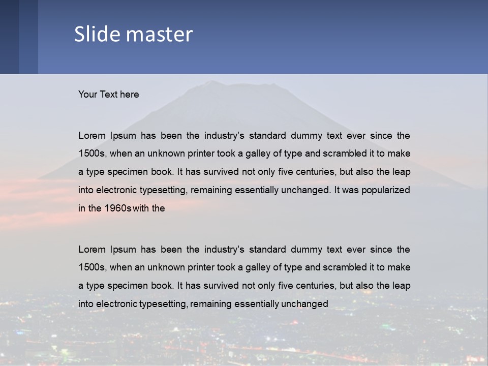 A View Of A City With A Mountain In The Background PowerPoint Template
