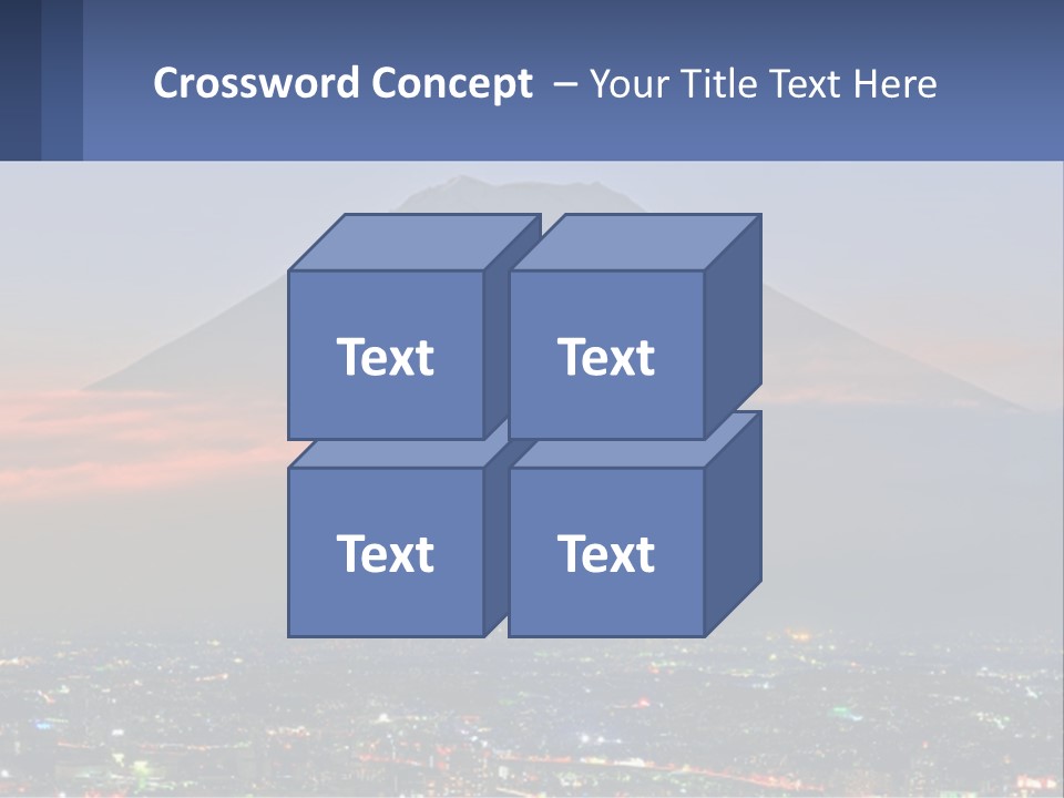 A View Of A City With A Mountain In The Background PowerPoint Template