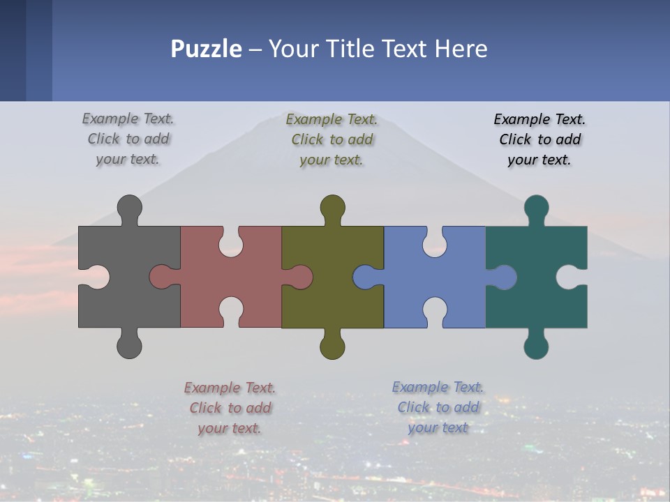 A View Of A City With A Mountain In The Background PowerPoint Template