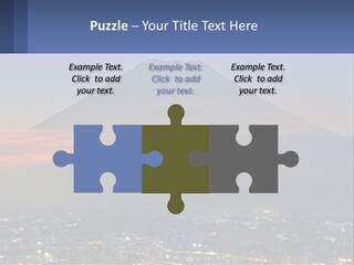 A View Of A City With A Mountain In The Background PowerPoint Template