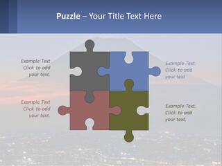 A View Of A City With A Mountain In The Background PowerPoint Template
