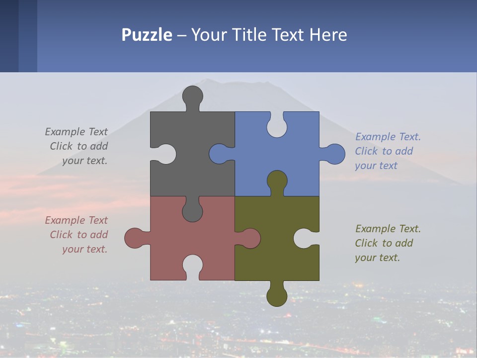 A View Of A City With A Mountain In The Background PowerPoint Template