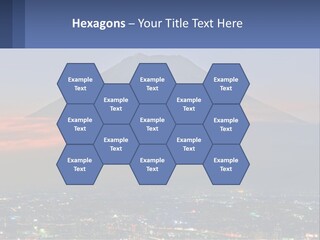 A View Of A City With A Mountain In The Background PowerPoint Template
