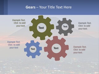 A View Of A City With A Mountain In The Background PowerPoint Template