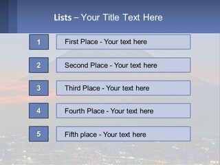 A View Of A City With A Mountain In The Background PowerPoint Template