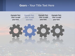 A View Of A City With A Mountain In The Background PowerPoint Template