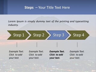 A View Of A City With A Mountain In The Background PowerPoint Template