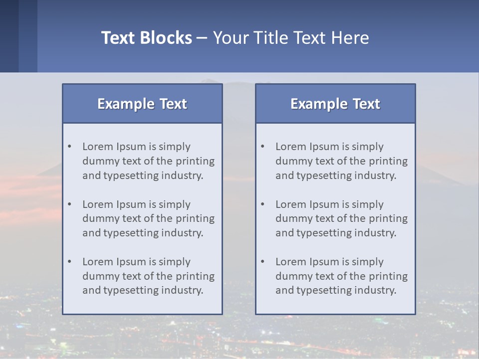 A View Of A City With A Mountain In The Background PowerPoint Template