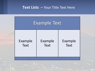 A View Of A City With A Mountain In The Background PowerPoint Template