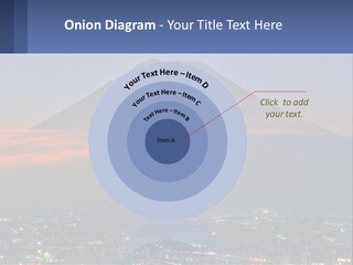 A View Of A City With A Mountain In The Background PowerPoint Template