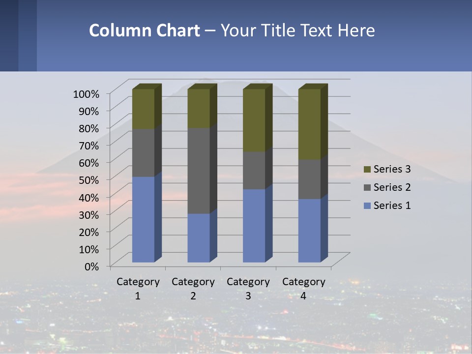 A View Of A City With A Mountain In The Background PowerPoint Template