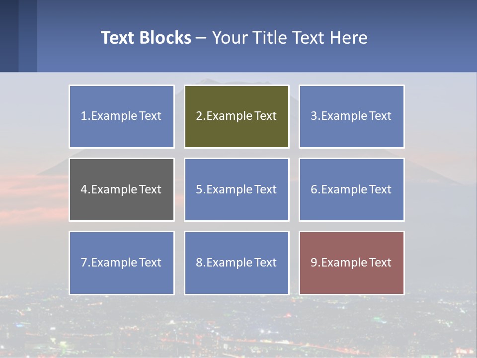 A View Of A City With A Mountain In The Background PowerPoint Template