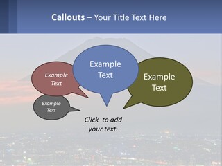 A View Of A City With A Mountain In The Background PowerPoint Template