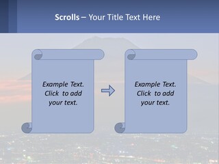 A View Of A City With A Mountain In The Background PowerPoint Template