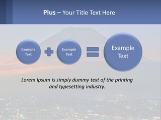 A View Of A City With A Mountain In The Background PowerPoint Template