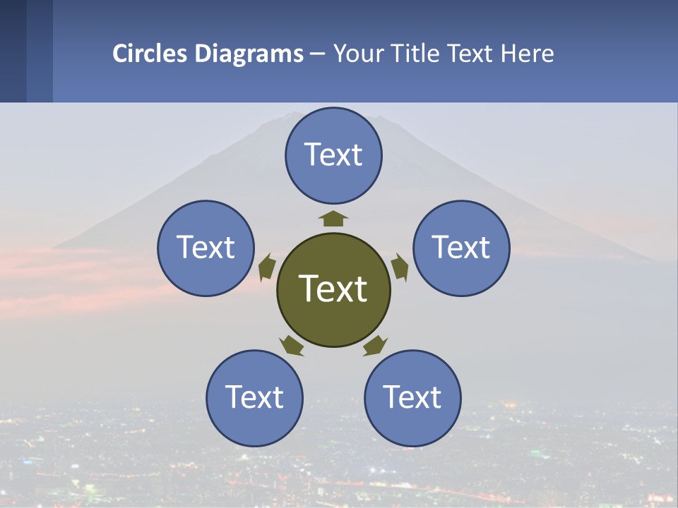 A View Of A City With A Mountain In The Background PowerPoint Template
