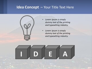 A View Of A City With A Mountain In The Background PowerPoint Template