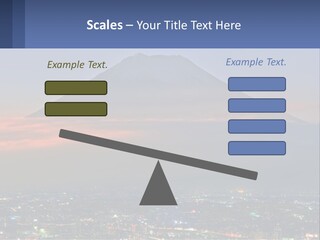 A View Of A City With A Mountain In The Background PowerPoint Template