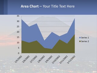 A View Of A City With A Mountain In The Background PowerPoint Template