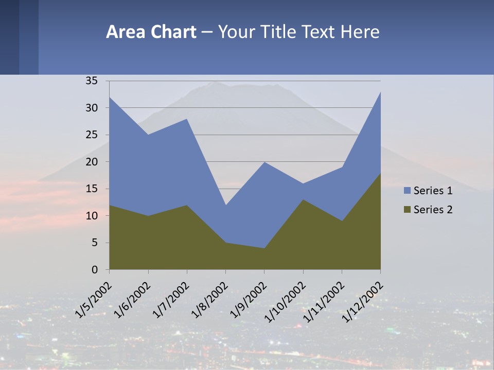 A View Of A City With A Mountain In The Background PowerPoint Template