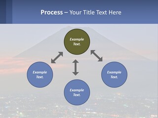 A View Of A City With A Mountain In The Background PowerPoint Template