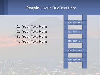 A View Of A City With A Mountain In The Background PowerPoint Template