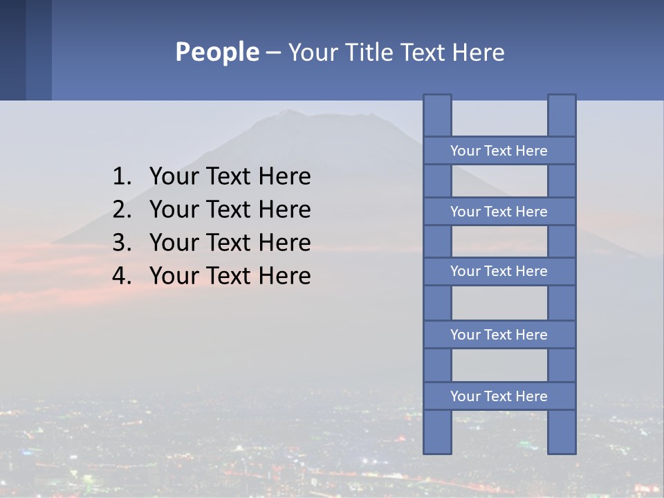 A View Of A City With A Mountain In The Background PowerPoint Template