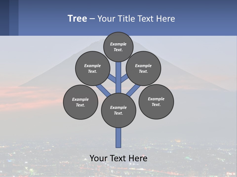 A View Of A City With A Mountain In The Background PowerPoint Template