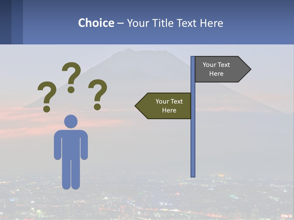A View Of A City With A Mountain In The Background PowerPoint Template