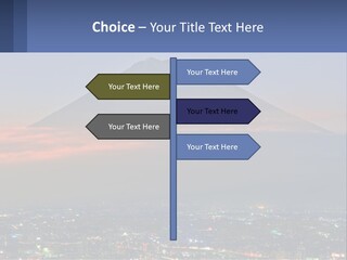 A View Of A City With A Mountain In The Background PowerPoint Template