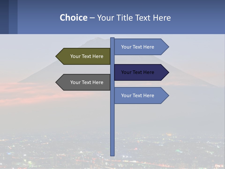 A View Of A City With A Mountain In The Background PowerPoint Template