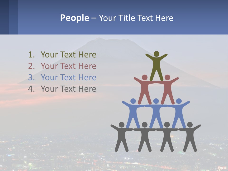 A View Of A City With A Mountain In The Background PowerPoint Template