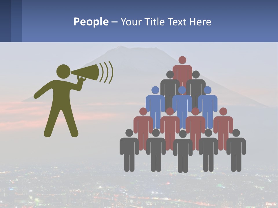 A View Of A City With A Mountain In The Background PowerPoint Template