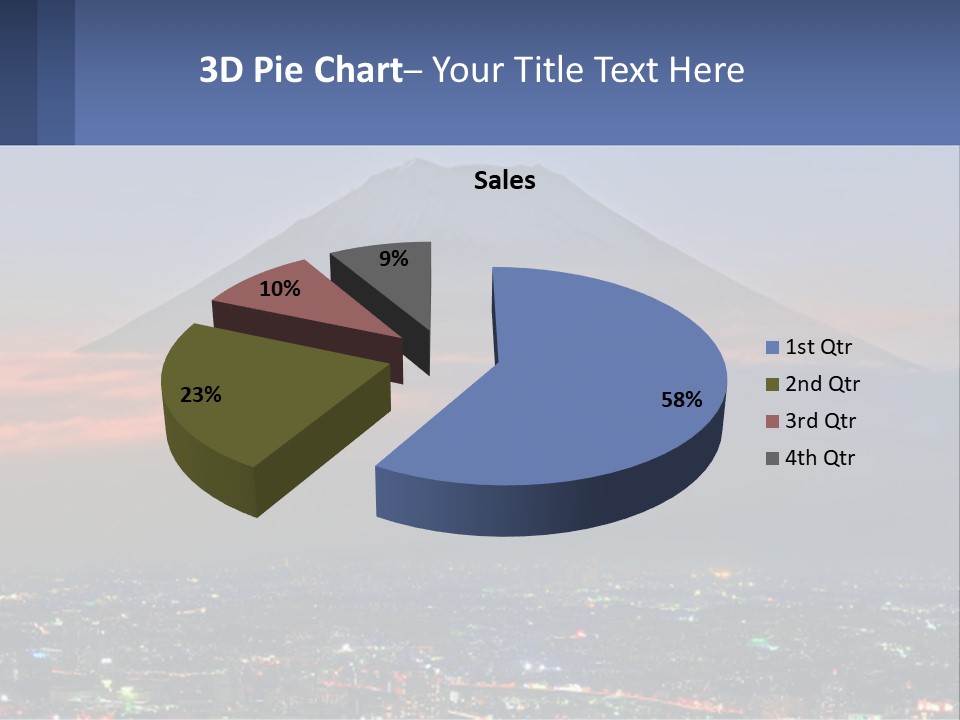 A View Of A City With A Mountain In The Background PowerPoint Template