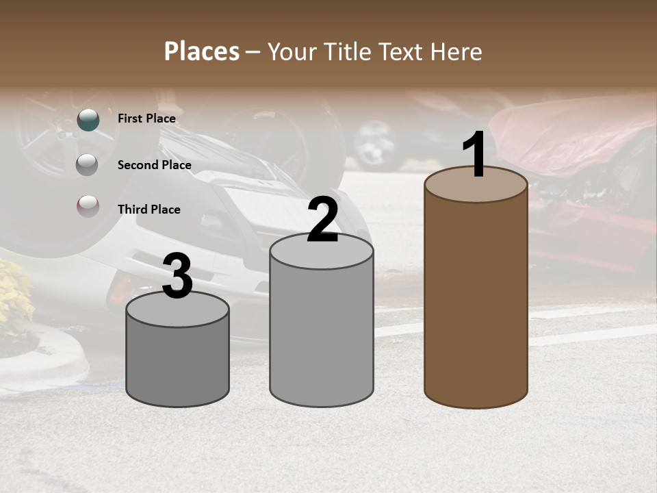 A Car That Has Been Flipped Over In A Parking Lot PowerPoint Template