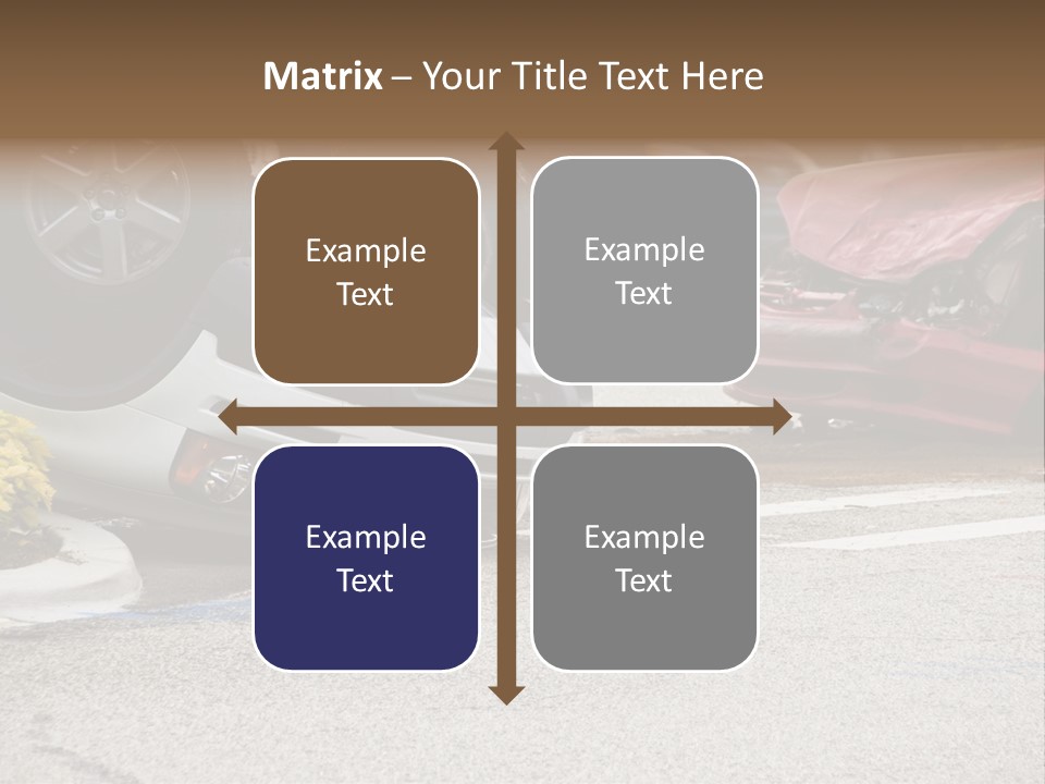 A Car That Has Been Flipped Over In A Parking Lot PowerPoint Template