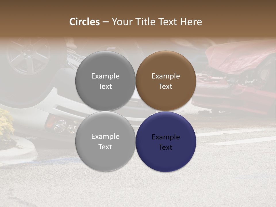 A Car That Has Been Flipped Over In A Parking Lot PowerPoint Template