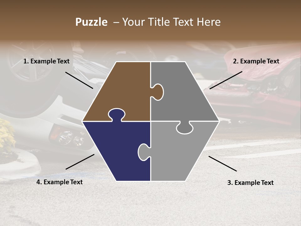 A Car That Has Been Flipped Over In A Parking Lot PowerPoint Template