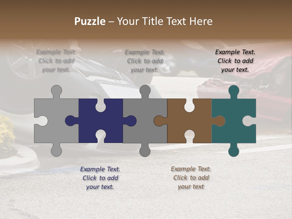 A Car That Has Been Flipped Over In A Parking Lot PowerPoint Template