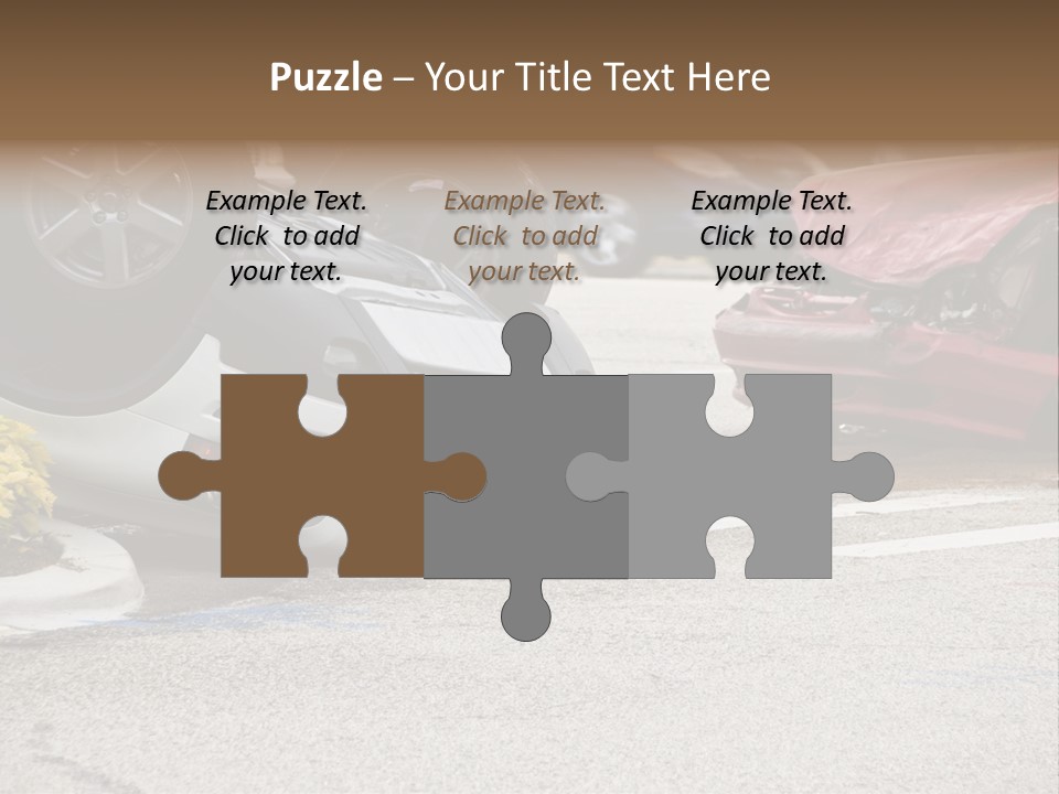 A Car That Has Been Flipped Over In A Parking Lot PowerPoint Template