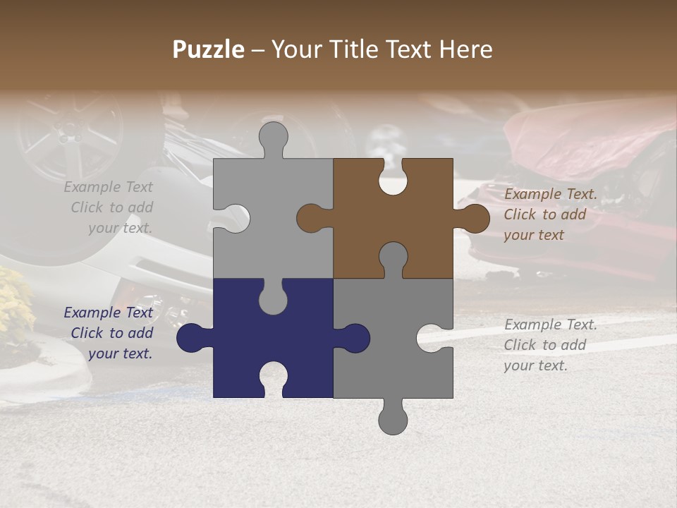 A Car That Has Been Flipped Over In A Parking Lot PowerPoint Template