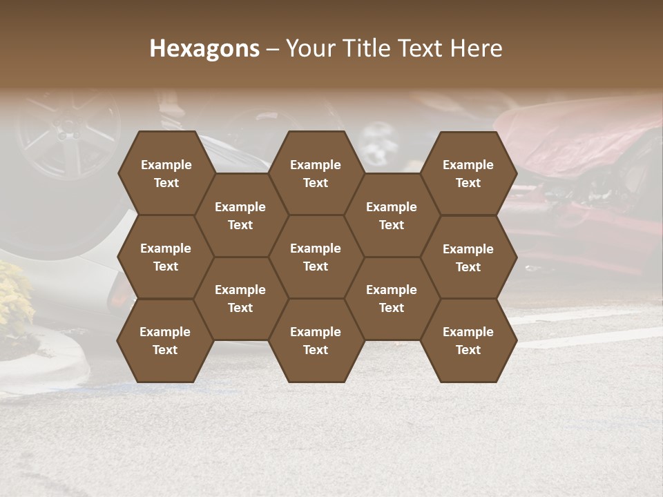 A Car That Has Been Flipped Over In A Parking Lot PowerPoint Template