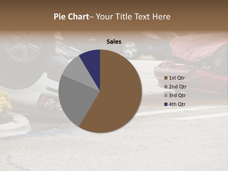 A Car That Has Been Flipped Over In A Parking Lot PowerPoint Template