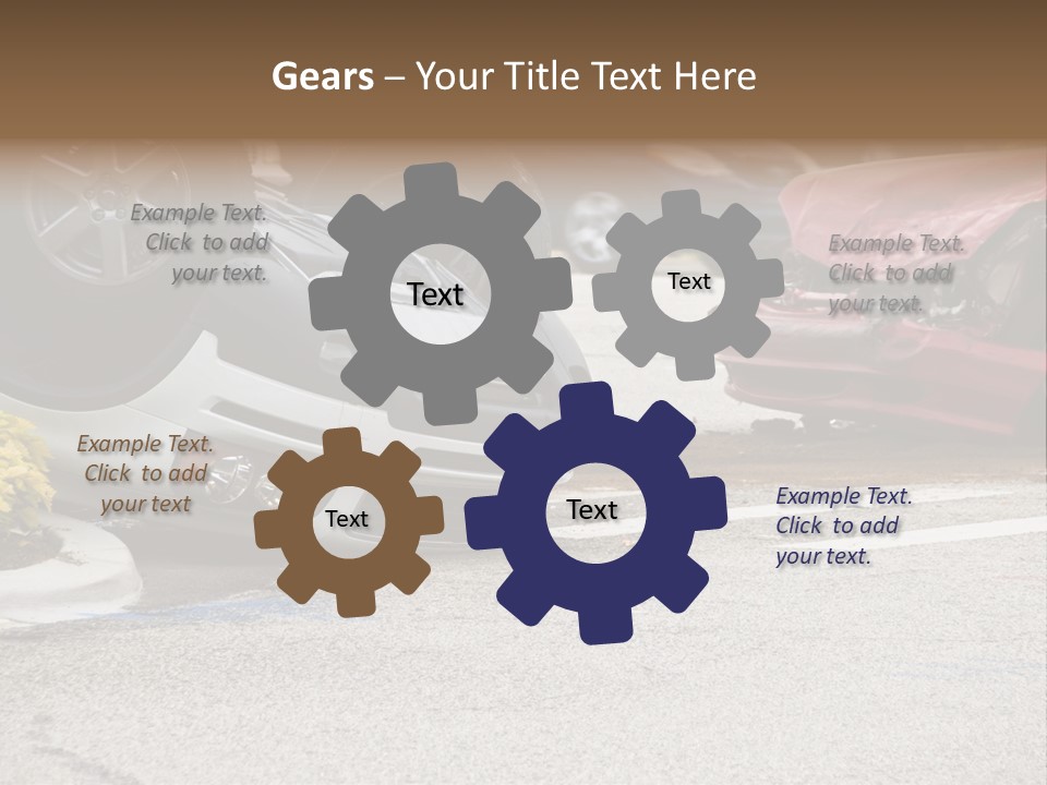 A Car That Has Been Flipped Over In A Parking Lot PowerPoint Template