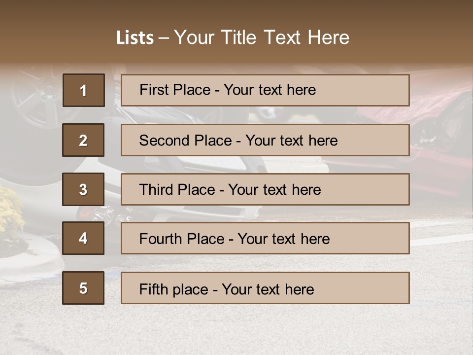 A Car That Has Been Flipped Over In A Parking Lot PowerPoint Template