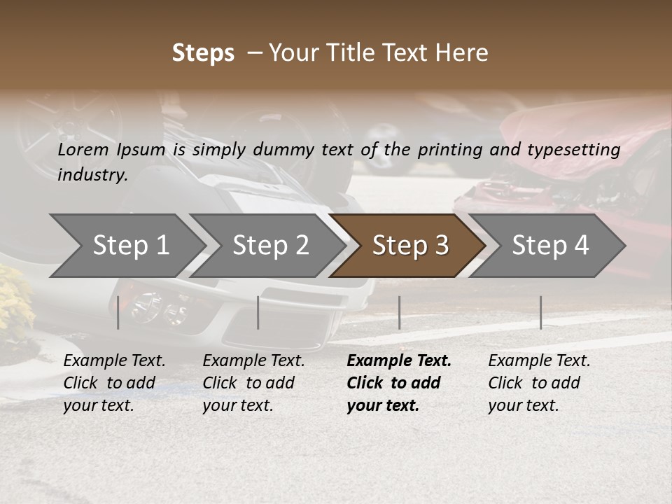 A Car That Has Been Flipped Over In A Parking Lot PowerPoint Template