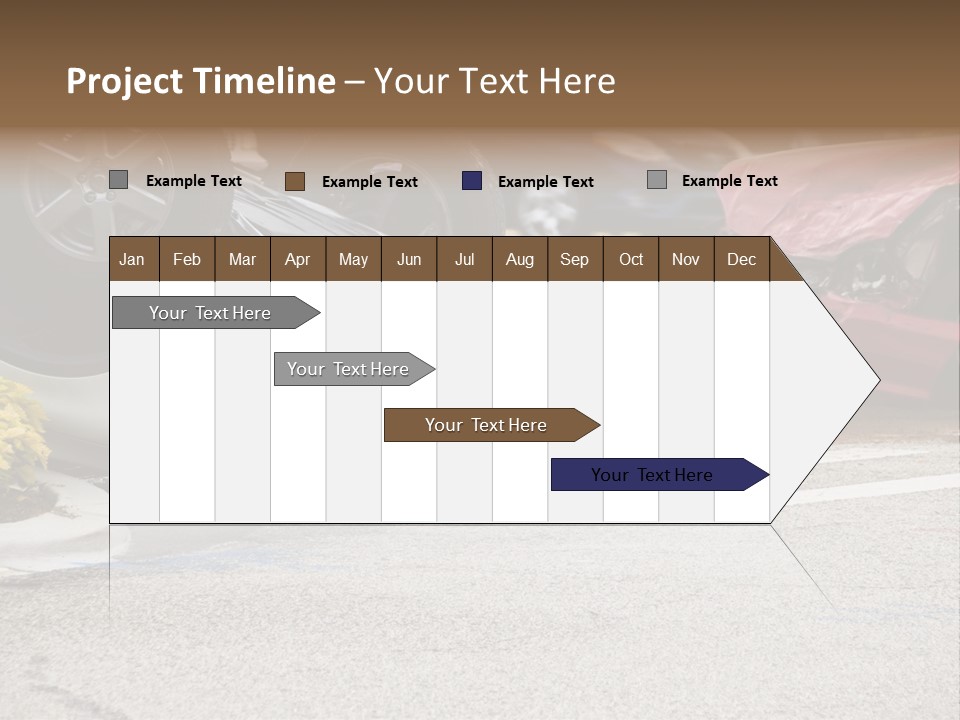 A Car That Has Been Flipped Over In A Parking Lot PowerPoint Template