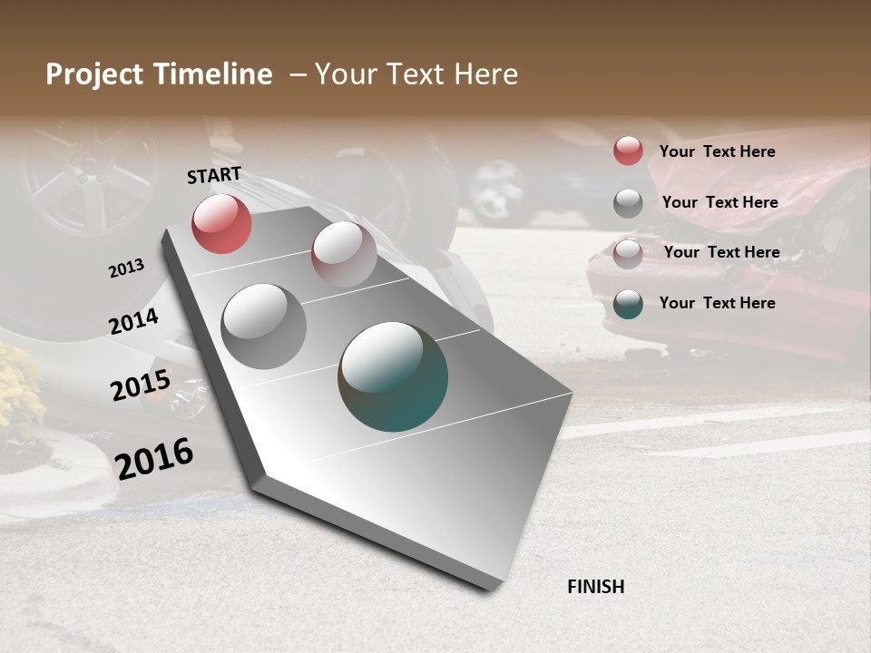 A Car That Has Been Flipped Over In A Parking Lot PowerPoint Template