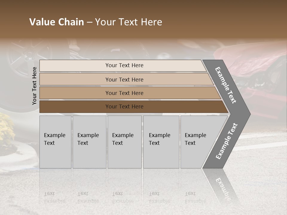 A Car That Has Been Flipped Over In A Parking Lot PowerPoint Template