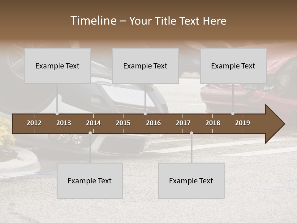 A Car That Has Been Flipped Over In A Parking Lot PowerPoint Template